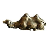 BCLYERBJ Scultura Statua in rame in ottone massiccio puro da tavolo, portapenne a forma di cammello, piccolo animaletto da tè, gioiello artigianale, regalo, maniglia, pezzo da gioco