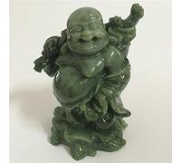 BCLYERBJ Scultura Statua murale artificiale in pietra di giada che ride statua del Buddha Fengshui in resina Maitreya Buddha ornamenti artigianali