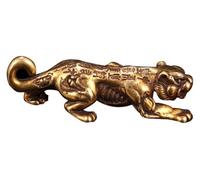BCLYERBJ Scultura Statua ornamentale in rame, in rame, retrò, ornamento in rame puro, ghepardo, leopardo, portapenne in ottone, scrivania piccola