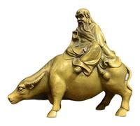 BCLYERBJ Scultura Statue Decorazione Rame Puro Lao Tzu Toro a Cavallo Personaggio Scultura Collezione Decorazione Artigianato Ornamento