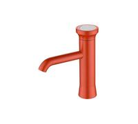 BCMCBV Rubinetto colorato per lavabo da bagno touchless, design affusolato unico, rosso/rosa/blu, con sensore di movimento caldo e freddo (A)