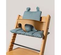 BCN ® - Set di 3 cuscini evolutivi impermeabili per seggiolone Stokke Tripp Trapp® - Cotone extra morbido (OLD GREEN)