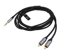 BCNBH Cavo Jack 3,5mm 3pin Connettore,RCA Connettore x2 2m Nero PVC VENTION
