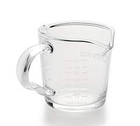 BCnmviku Bicchiere dosatore per espresso, doppio beccuccio, in vetro con manico, 70 ml/7 cl, per barista, cocktail, caffè, cappuccino (1)