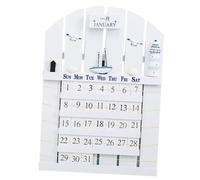 BCOATH 1 calendario perpetuo in legno in stile mediterraneo, promemoria per la data, decorativo, per la casa, versatile, per ufficio, scuola, design elegante per qualsiasi spazio