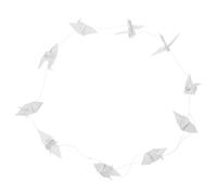 BCOATH 10 Corde Ghirlanda di Gru di Carta Bianca Pre-piegata 5,2ft Decorazione da Appendere per Soffitto Design Origami Elegante per Festa di Nozze e Shower