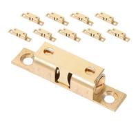 BCOATH 10 Pezzi Chiusura Magnetica per Armadietto in Ottone Oro, Blocco Porta Cabinet Riga Passo 36mm, Chiusura Sicura per Armadi Cucina e Bagno