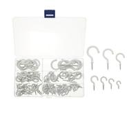 BCOATH 100 Pezzi Gancio a Domanda, Set Bianco in Plastica e Ferro | Salvaspazio, Ordine Pulito, per Piccoli Utensili e Cuffie Doccia, Casa e Banco Caffè