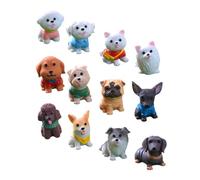 BCOATH 12 pezzi Mini Figurine Cani in Resina Realistiche Decorazioni Mini per Giardino Ufficio e Piante di Statuette Animali in Miniatura Adorabili e Compatte