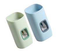 BCOATH 2 Pezzi Dispenser Dentifricio Automatico Parete Spremi Dentifricio Sprechi Plastica Resistente Blu e Verde per Bagno Famiglia e Anni