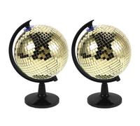 BCOATH 2 Pezzi Pallina Decorativa Dorata in Plastica e Vetro con Design retrò Sfera Salvaspazio Effetto Specchio per Feste e Spazi Eventi