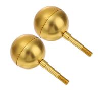 BCOATH 2 pezzi Palline Decorative in Alluminio Dorato per Supporto della Vessillo Accessori Resistenti e Facili da Installare Compatibili con Supporti Standard per Esterni e