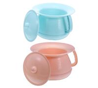 BCOATH 2 pezzi Urinatoio Portatile con Coperchio e Manico Blu e Rosa Vasino Compatto per Donne e Anziani Design Ergonomico Anti-perdita per Viaggi e Uso Notturno