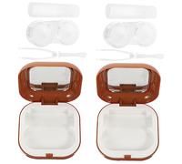 BCOATH 2sets Contenitore Per Lenti Contatto Due Con Specchio e Custodia Organizer Per Lenti Contatto Estetico e Compatto Pratico Per Ragazze