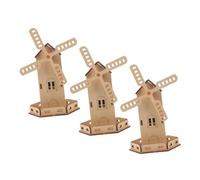 BCOATH 3 pezzi Kit Mulino Vento in Legno Energia Solare per Gioco Educativo Stem DIY con Puzzle Artigianale Attività di Costruzione e Apprendimento di Ingegneria Regalo Compleanno per