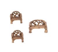 BCOATH 3 Pezzi Mini Mobili da in Mini e Sedie Artigianali Dipinte Mano Resistente e Realistico per Decorazione Bonsai e Micro Paesaggi