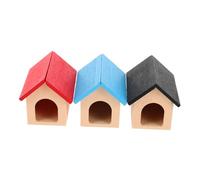 BCOATH 3 Pezzi Miniature Wooden Dog House per Casa delle Bambole Rifugio Pet in Legno Durevole Accessori Scena Giardino in Scala e Casetta Cane per Gioco Creativo