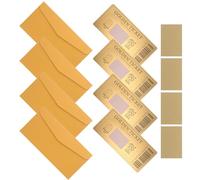 BCOATH 4 Pezzi Biglietti Lotteria Dorati con Buste Kit DIY per Premi e Omaggi Festa Biglietti Lotteria per Eventi Aziendali e Classe Carte Interattive per Coinvolgimento Clienti