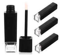 BCOATH 4 Pezzi Contenitori per Lucidalabbra Vuoti in Plastica 5g Ricaricabili Compatti Colore Nero da Portare in Borsa come Regalo per Amiche