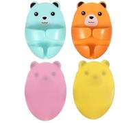 BCOATH 4 Pezzi Ganci Adesivi in Plastica per Presa Elettrica, Appendispina Stabile per Cucina e Parete, Design Cartone Animato Unico e Carino per Organizzare Cavi