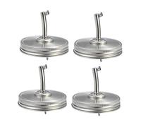 BCOATH 4pezzi Coperchi Beccuccio in Acciaio Inox per Barattoli Standard Erogatore per Olio e Vino Guarnizione Rimovibile per Uso in Cucina e Cocktail