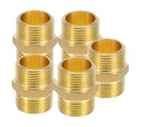 BCOATH 5 Pezzi Raccordi Tubo in Ottone Maschio-Maschio da Adattatori Diritti per Tubi in Rame Connettori Resistenti per Giardino e Impianti Idraulici Installazione Rapida e Tenuta Sicura