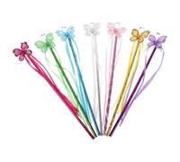 BCOATH 7 Pezzi Bastoni Fatati Principessa con Farfalla Colorata Bacchette Leggere Ergonomiche per Giochi di Ruolo Bambine Accessori Festa e Cosplay