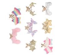 BCOATH 8 Paia Fermagli per Capelli Bambina Scintillanti Clip in Metallo con Stelle Cuori Corone e Farfalle per Bambine e Accessori Capelli Decorativi Facili da Usare e Sicuri