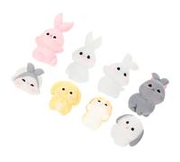 BCOATH 8 Pezzi Statuette di Coniglietti in Resina per Decorazione da Giardino e Micro Paesaggio, Figure Miniature Ornamentali Leggere per Casa, Cortile e Scrivania Stile Stile Casuale