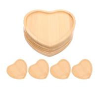 BCOATH 8 Pezzi Vassoio per Vasi a Forma di Cuore in Legno | Beige, Leggero e Versatile, per Piante da Interno e Fioriere, Protegge i Mobili