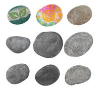 BCOATH 9 Pietre Lisce da Dipingere, Ciottoli Piatti di Fiume 5-7 Cm, Rocce Naturali per Decorazioni da Giardino e Progetti Artigianali, Materiali per Paesaggistica Esterna, Set Creativo