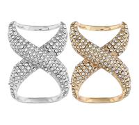 BCOATH Anelli per Sciarpe da Donna Fibbia, Set 2 Pezzi in Strass e Lega, Chiusura Elegante per Sciarpe Spesse e Camicie Oversize, Accessori Moda Raffinati per Valorizzare la Figura