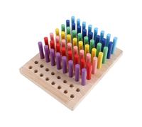 BCOATH Asse in Legno per Riabilitazione Mano Barre Colorate, Esercizio di Presa e Rilascio Portatile per Anziani e Strutture di Riabilitazione