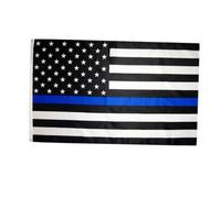 BCOATH Bandiera Americana Sottile con Blu Decorazione Usa in Poliestere Resistente e Antistrappo Bandiera Police Stripe per Onorare le Forze Ordine Facile da Appendere e Adatta Interni