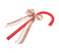 BCOATH Bastone da Passeggio con Fiocco Rosso Decorativo in Plastica Poliestere, Altezza Versatile per Costume Natalizio e Festa di Ruolo