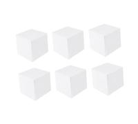 BCOATH Blocchi di Schiuma Quadrati 6 Pezzi per Modellazione e Scultura | Superficie Liscia Bianca, Carteggiabile e Verniciabile, Forabile Spilli, per Artigianato Creativo e Progetto Fai