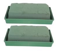 BCOATH Blocchi Floreali Quadrati per Tomba 2 Pezzi in Plastica e Schiuma Verde Assorbimento Acqua per Mantenere Fiori Freschi Decorazioni per Cimitero