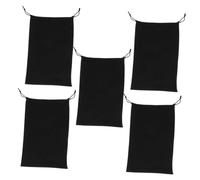 BCOATH Borsa Porta Occhiali da Sci Coulisse in Microfibra Nera 25x14 Cm, Set 5 Pezzi Custodia Morbida Antigraffio per Occhiali da Sole da Viaggio, Accessorio per Sport All’aperto