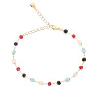 BCOATH Bracciale Etnico a Catena Regolabile Perle Naturali, Pietre Preziose Lapislazzuli e Acciaio Inox, Braccialetto Barocco Elegante da Donna per Uso Quotidiano e Regalo