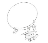 BCOATH Bracciale Laurea Donna in Lega di Zinco Argento, Design Delicato e Leggero, Comodo da Indossare per Celebrare la Maturità 2024 Stile Unico