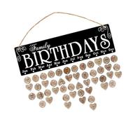 BCOATH Calendario Sospeso in Legno Nero con 50 Pendenti Rotondi e 50 a Forma di Cuore, Decorazione Creativa Fai da Te la Casa e Regalo la Festa della Mamma