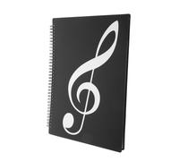 BCOATH Cartella Organizer Documenti per Spartiti Musicali Portadocumenti Multiuso per Ufficio e Scuola Cartellina Portabile con Pagine Design Creativo con Motivi Musicali Argento e Nero