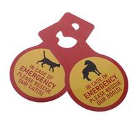 BCOATH Cartelli di Emergenza per Animali Domestici in PVC da Appendere alla Porta della Stanza Etichette di Attenzione per Gatti e Cani per Uso Interno ed Esterno Segnaletica di