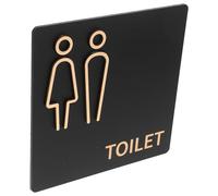 BCOATH Cartello Della Porta Del Bagno Cartello Da Bagno in Acrilico Dei Servizi Igienici Black