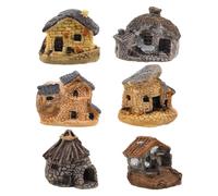 BCOATH Casette Miniature Paesaggio 6 Pezzi in Resina Coffee | Design Country Rustico, per Office Desks e Terrarium, DIY Creativo, Posizionamento Versatile