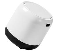 BCOATH Cestino Gettacarte Piccolo da Scrivania con Coperchio, Bianco ABS | Ufficio e Vanity Bagno, Design Semplice e Moda, Cambio Sacco Facile, Salva Spazio