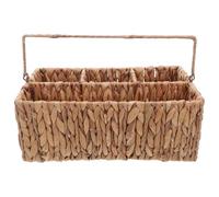 BCOATH Cestino Porta Posate in Vimini Rettangolare con 4 Scomparti, Organizer Vintage per Condimenti e Posate, per Aree Pranzo e Pasti in Famiglia