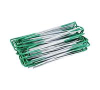 BCOATH Chiodi da Prato a Forma di U 20 Pezzi per Giardinaggio e Campeggio, Picchetti di Terra in Filo Zincato Resistenti Alte Temperature per Fissaggio Telo Pacciamatura e Manto Erboso