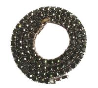 BCOATH Collana Uomo Stile Hiphop Pietre Nere in Lega senza Piombo e Nichel, Catena 60cm Elegante per Uso Quotidiano