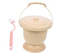 BCOATH Contenitore Vaso Sanitario in Plastica Portatile per Urina Coperchio Ermetico e Spazzola Colore Casuale per Anziani e Donne in Gravidanza, Adatto per Casa e Viaggio